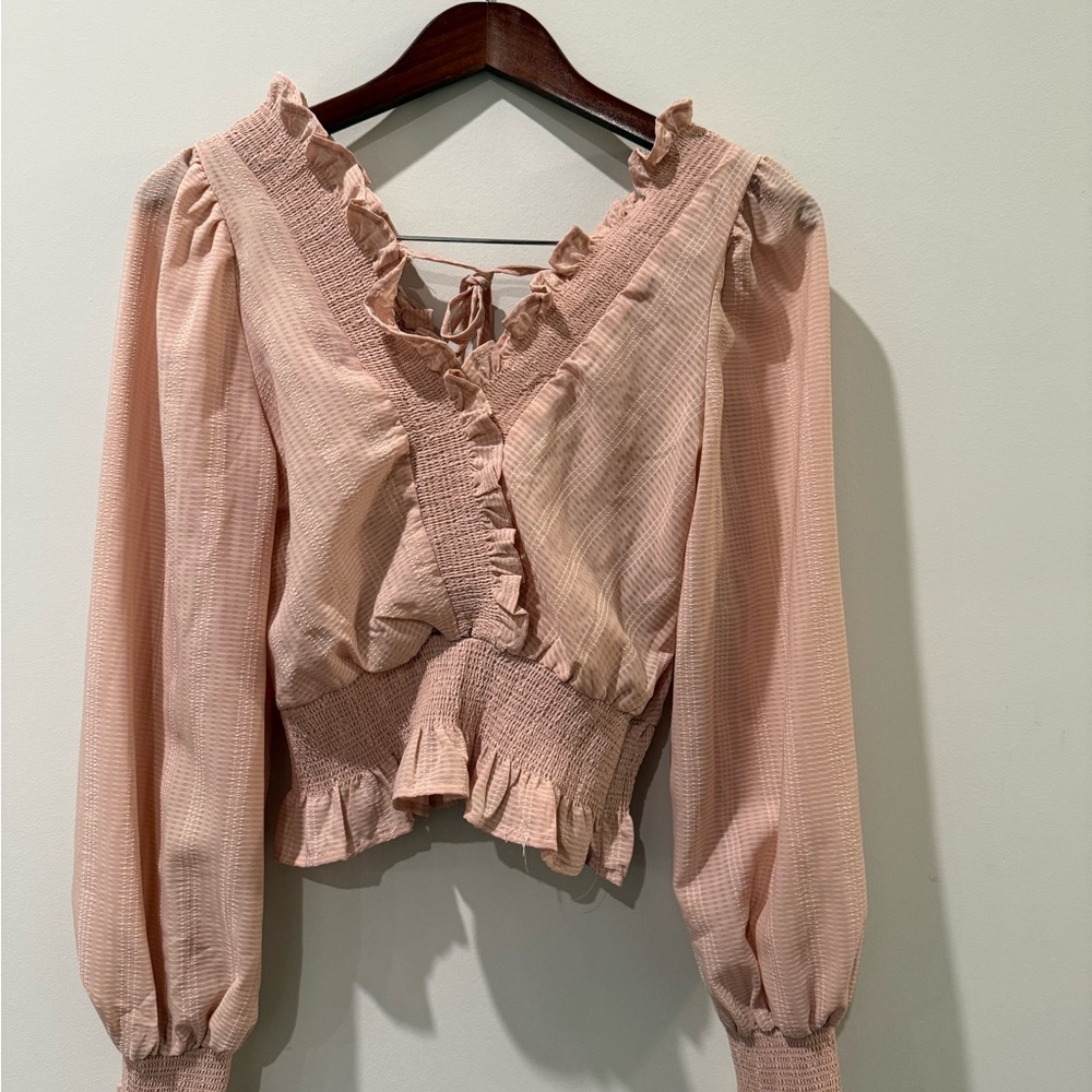 Blu Pepper Blush Ruffled Blouse